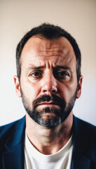 Obraz premium photo of portrait close up view of criminal suspect profile, generative AI