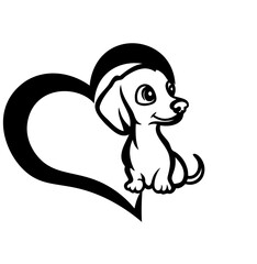 Fototapeta premium Dachshund dog vector graphic SVG , perfect cut file 