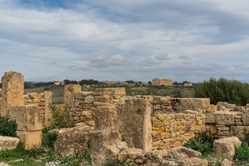 view of Temple E and  Temple F at Selinunte in Sicily