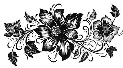 black and white flowers