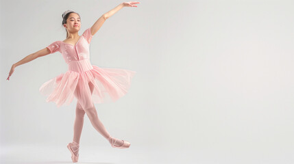 Ballerina in Pink Tutu and Ballet Shoes
