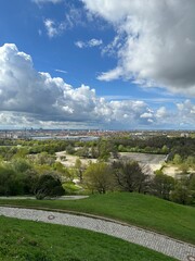 Panoramic View from the Olympic Park (Olympiapark München) in Munich, Germany 