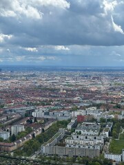 Obraz premium Panoramic View from the Olympic Park (Olympiapark München) in Munich, Germany