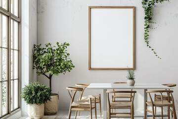 Dining Room With White Table and Chairs