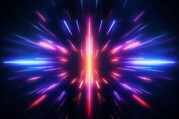 Naklejka premium Abstract digital elements with neon lights