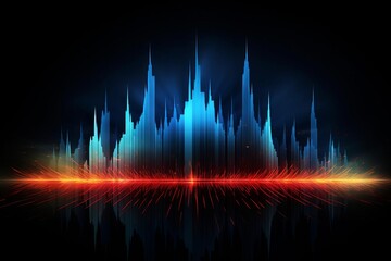 Abstract digital soundwave on dark background