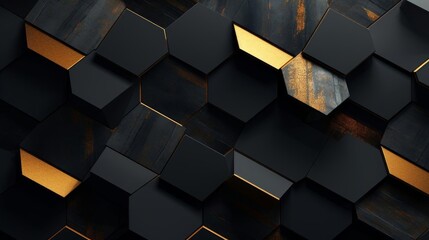 Abstract hexagonal pattern with a dark background