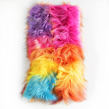 colorful fur sandel in solid white background -