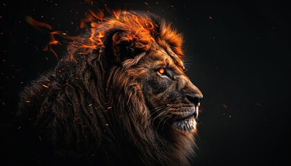 Fototapeta premium Fiery-Maned Lion