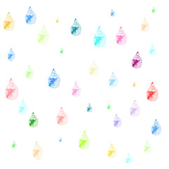 カラフルなしずくのパターン　雨　イラスト