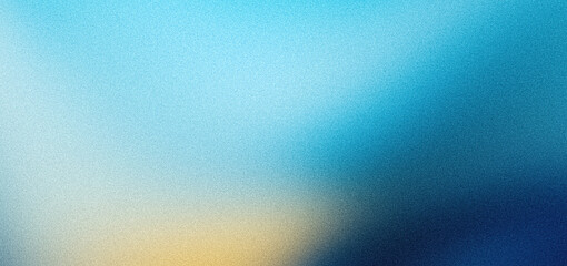 Blue yellow grainy noise texture poster background, abstract color gradient banner backdrop design copy space