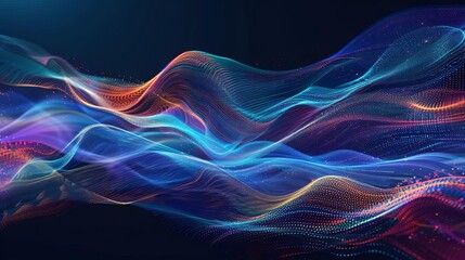Fototapeta premium Abstract tech waves