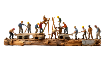 Illustration of a construction site isolated on a transparent background, PNG, Ai