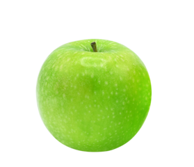 Fresh whole green apple isolated on transparent background. PNG