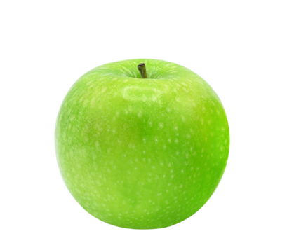 Fresh whole green apple isolated on transparent background. PNG