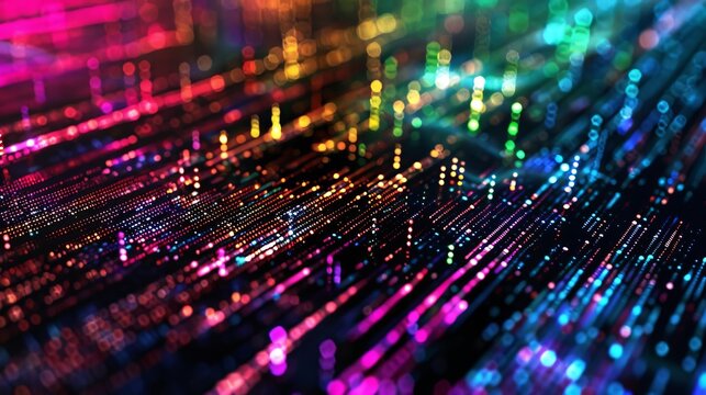 Analytics algorithms side view depicting code structures digital tone Analogous Color Scheme