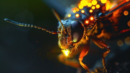 A closeup of a firefly s lightemitting abdomen