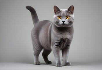 Obraz premium Chartreux Cat Breed Isolated gray