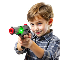 a child playing laser gun transparent background