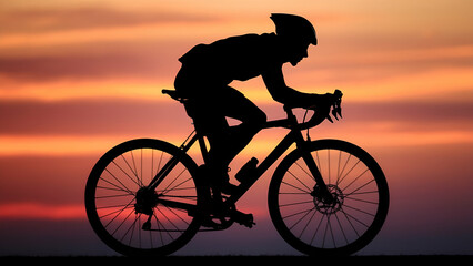 Obraz premium silhouette of a cyclist