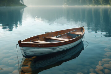 Obraz premium a boat that is sitting in the water