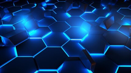 Blue hexagonal pattern with glowing highlights
