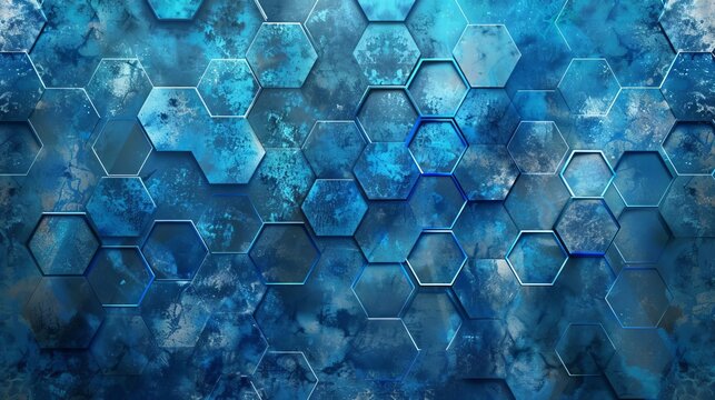 Blue hexagon overlay