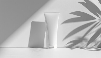 white skincare tube and lotion packing on attractive background generated by AI