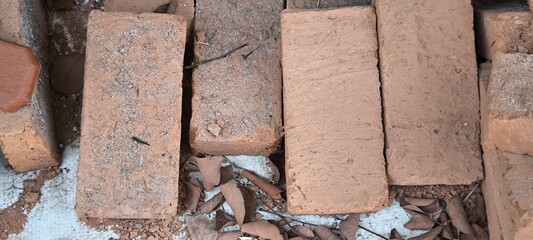 Red bricks for building houses