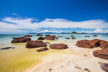 Beautiful beach on the tropical sea at Mak island, Trat  Province, Thailand.