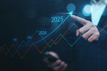Business 2025 analytics tools charts and graphs with statistics to analyze business potential and forecast future development of companies growth to optimize performance for profit.