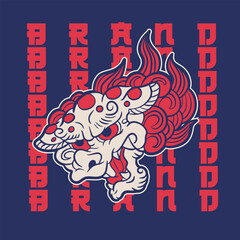 Japanese foo dog vector art