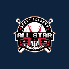 Modern professional baseball template logo design for baseball club