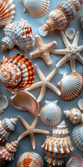 Seashells, phone wallpaper - Generative AI