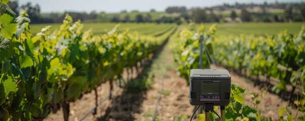 Precision agriculture tools being used in a vineyard