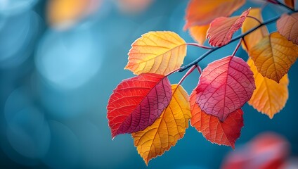 Seasonal Beauty: Capture the beauty of fall with colorful leaves against a bright blue sky.