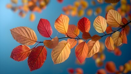 Seasonal Beauty: Capture the beauty of fall with colorful leaves against a bright blue sky.
