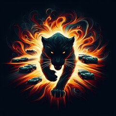 Sleek Panther Silhouette T-Shirt Design