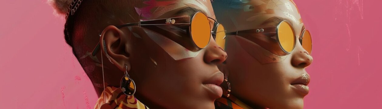 Craft a digital portrait using CG techniques of a non-binary person exuding confidence and authenticity Highlight their individuality through fine details and realistic textures