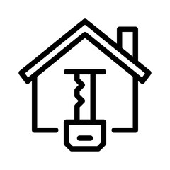 house key line icon