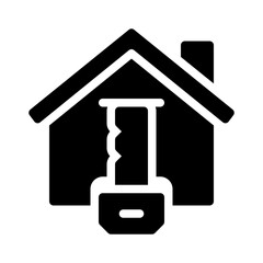 house key glyph icon
