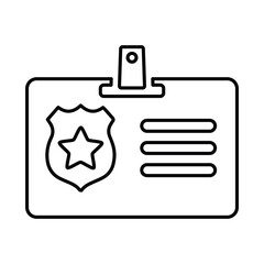 Police ID Card Icon Line Vector graphics