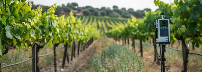 Precision agriculture tools being used in a vineyard