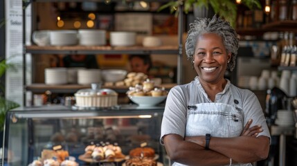 A Smiling Baker in Her Shop