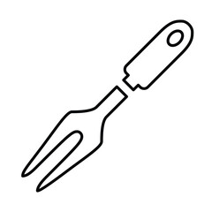 Barbecue Fork Icon Line Vector graphics