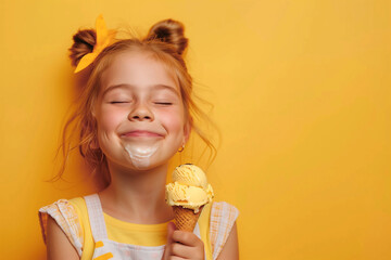  A girl enjoys an ice cream
