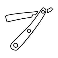Straight Razor Icon Line Vector graphics