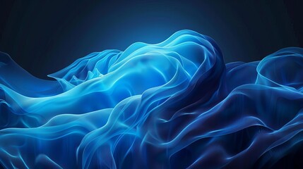 Fototapeta premium abstract blue wave background dynamic fluid shapes futuristic digital art illustration for creative design projects