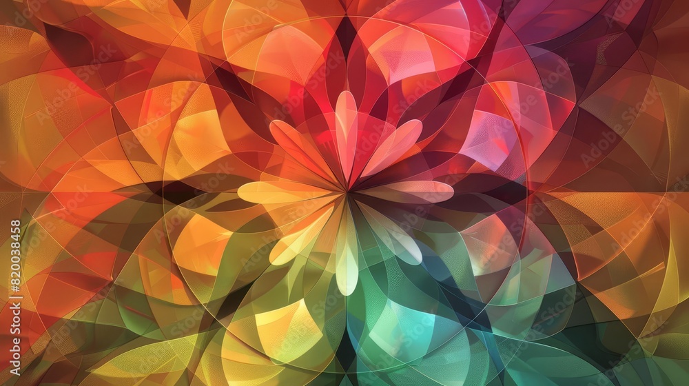 Poster abstract multicolor rosette pattern ai generated artistic background design