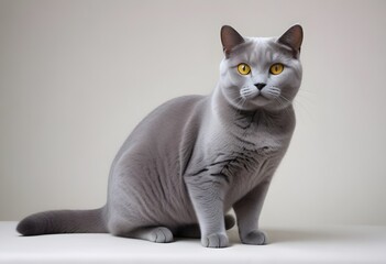 Obraz premium Chartreux cat white background 